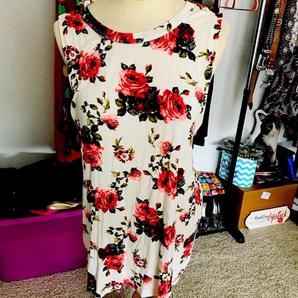 Forever21 Floral Muscle Tee